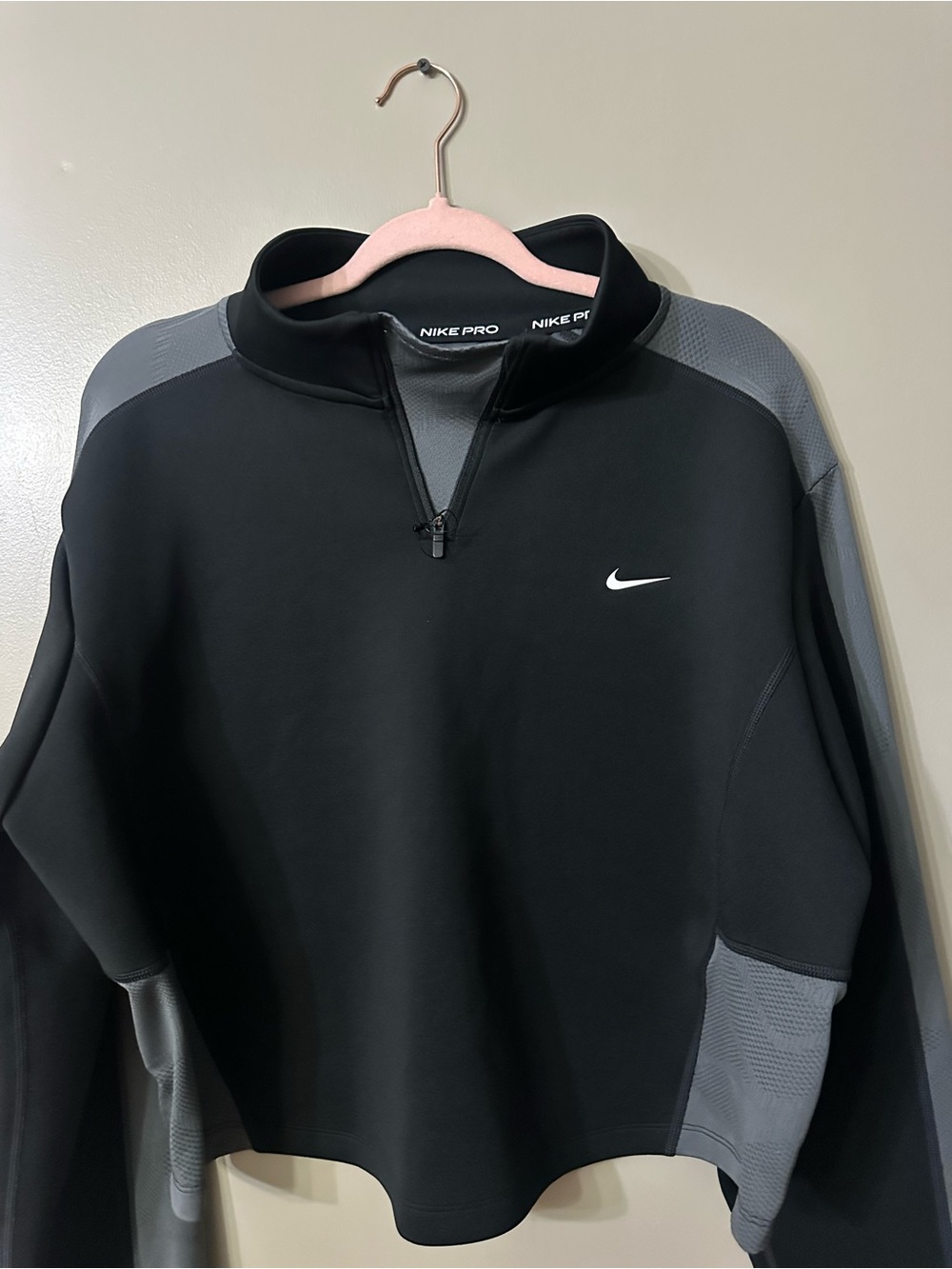 Nike Black and Gray Half-Zip Performance Jacket